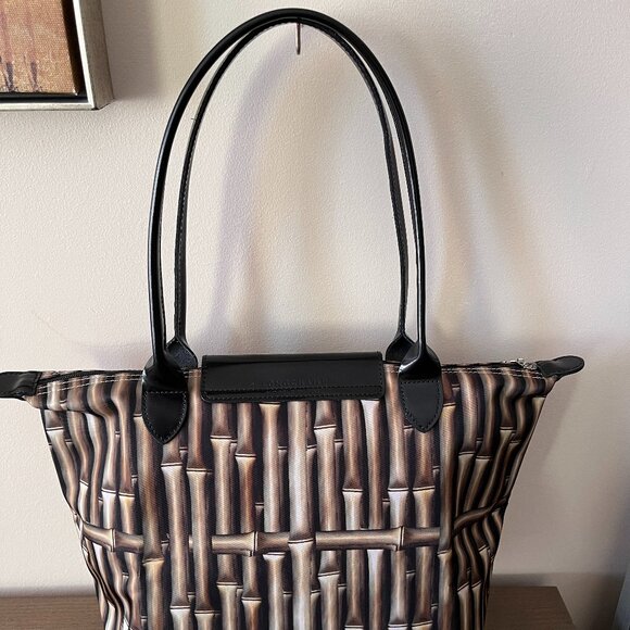 Longchamp Limited Edition Printed Bamboo Canvas/Leather. - Picture 2 of 11